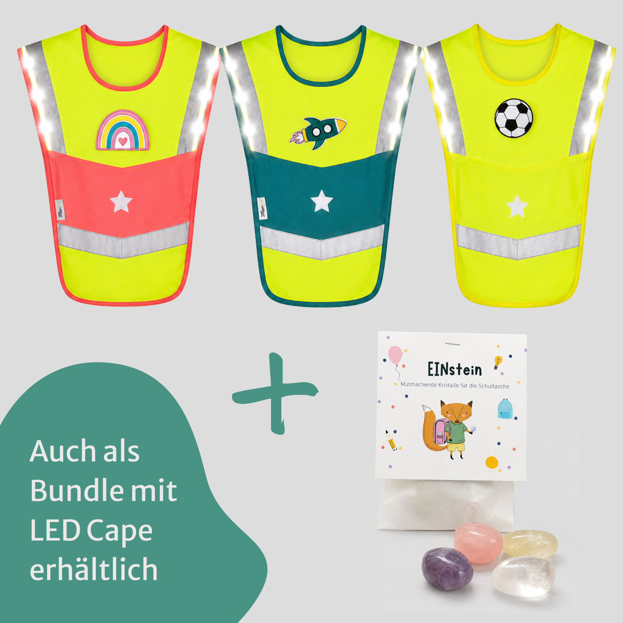 LED-Warncape Set mit EINstein Kristallen, Hinweis: Auch als Bundle mit LED Cape erhältlich