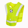 LED Warncape für Kinder gelb mit Fußball-Patch